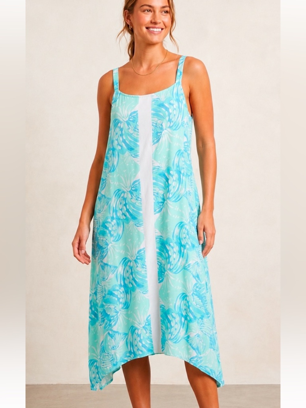 LILIBRIDGE  Blue Tropics Midi Dress/ Cover Up